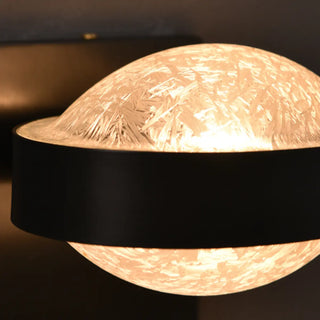 Modern Black Metal Frosted Glass Globe Wall Sconce Zawala Image - 14