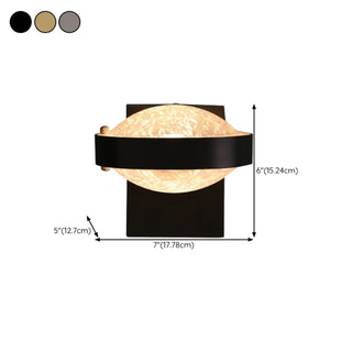 Modern Black Metal Frosted Glass Globe Wall Sconce Zawala #size