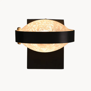Modern Black Metal Frosted Glass Globe Wall Sconce Zawala Image - 6
