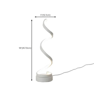 Artistic Spiral Wooden Acrylic Shade LED Table Lamp Zawala #size