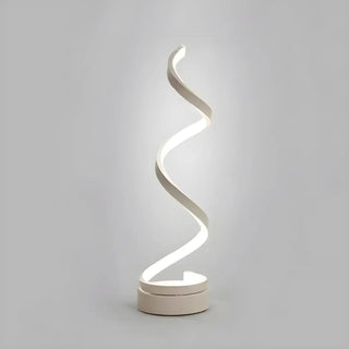 Artistic Spiral Wooden Acrylic Shade LED Table Lamp Zawala Image - 4