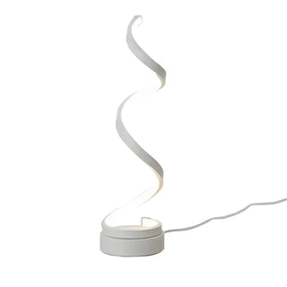 Artistic Spiral Wooden Acrylic Shade LED Table Lamp Zawala Image - 9