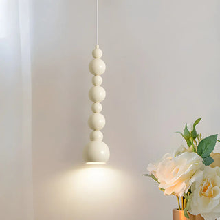 Modern Bedroom Beaded Cream Globe Pendant Light Zawala Image - 15