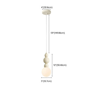 Modern Bedroom Beaded Cream Globe Pendant Light Zawala #size