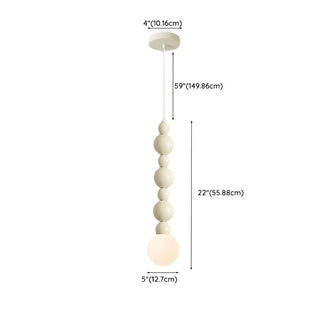 Modern Bedroom Beaded Cream Globe Pendant Light Zawala Image - 17