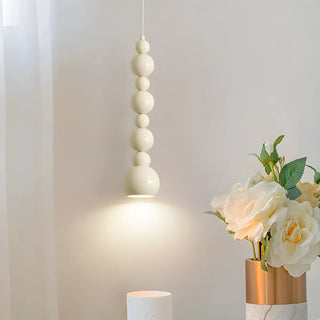 Modern Bedroom Beaded Cream Globe Pendant Light Zawala Image - 2
