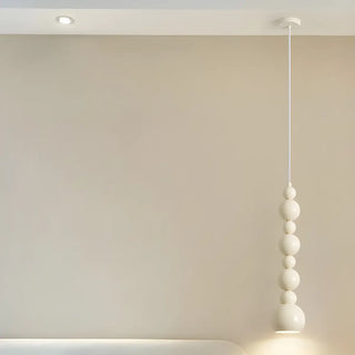Modern Bedroom Beaded Cream Globe Pendant Light Zawala Image - 4