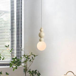 Modern Bedroom Beaded Cream Globe Pendant Light Zawala Image - 5