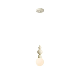 Modern Bedroom Beaded Cream Globe Pendant Light Zawala Image - 6