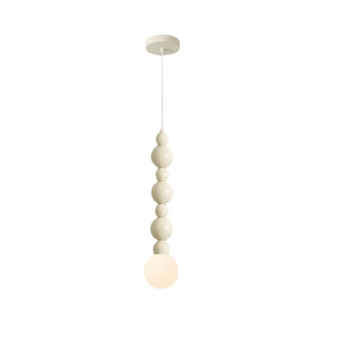 Modern Bedroom Beaded Cream Globe Pendant Light Zawala Image - 7