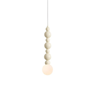 Modern Bedroom Beaded Cream Globe Pendant Light Zawala Image - 10