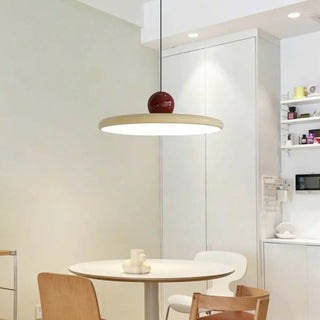 ZOWALA - Modern Disc Cream Round Acrylic Dining Room Pendant Light Image - 1