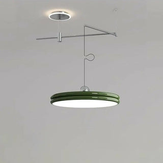 ZOWALA - Modern Disc Cream Round Acrylic Dining Room Pendant Light Image - 11
