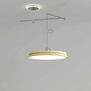 ZOWALA - Modern Disc Cream Round Acrylic Dining Room Pendant Light Image - 12
