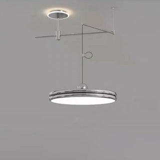 ZOWALA - Modern Disc Cream Round Acrylic Dining Room Pendant Light Image - 13