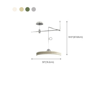 ZOWALA - Modern Disc Cream Round Acrylic Dining Room Pendant Light #size