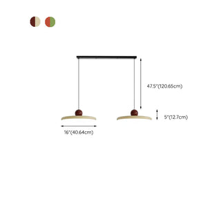 ZOWALA - Modern Disc Cream Round Acrylic Dining Room Pendant Light Image - 18
