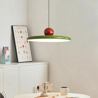 ZOWALA - Modern Disc Cream Round Acrylic Dining Room Pendant Light Image - 3