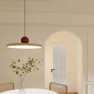 ZOWALA - Modern Disc Cream Round Acrylic Dining Room Pendant Light Image - 4