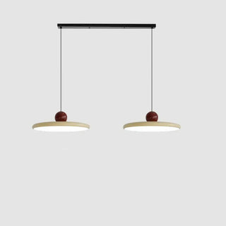 ZOWALA - Modern Disc Cream Round Acrylic Dining Room Pendant Light Image - 9