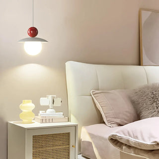 ZOWALA - Modern Cream Resin White Globe Bedroom Pendant Light Image - 1