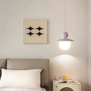 ZOWALA - Modern Cream Resin White Globe Bedroom Pendant Light Image - 3