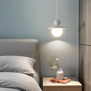 ZOWALA - Modern Cream Resin White Globe Bedroom Pendant Light Image - 4