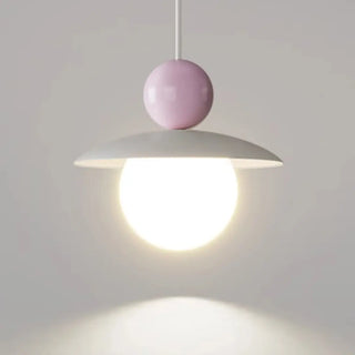ZOWALA - Modern Cream Resin White Globe Bedroom Pendant Light Image - 6