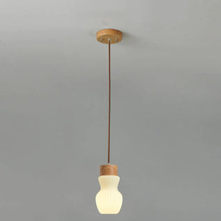 Modern White Glass Pendant Light Cylinder Dining Room Zawala Image - 6