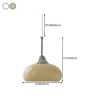 Modern White Dome Glass Pendant Light for Bedroom Zawala #size