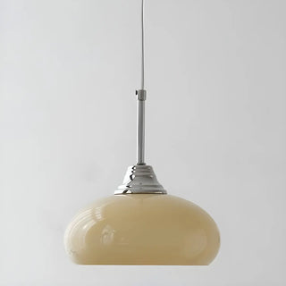Modern White Dome Glass Pendant Light for Bedroom Zawala Image - 3