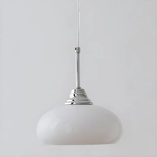 Modern White Dome Glass Pendant Light for Bedroom Zawala Image - 6