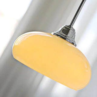 Modern White Dome Glass Pendant Light for Bedroom Zawala Image - 7