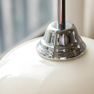 Modern White Dome Glass Pendant Light for Bedroom Zawala Image - 8