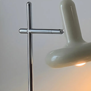 Unique Shape Cream White Metal Bedroom Table Lamp Zawala Image - 10
