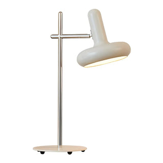 Unique Shape Cream White Metal Bedroom Table Lamp Zawala Image - 11