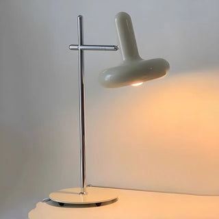 Unique Shape Cream White Metal Bedroom Table Lamp Zawala Image - 4