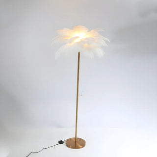 Creative Pink Feather Palm Tree Metal LED Floor Lamp Zawala Image - 5