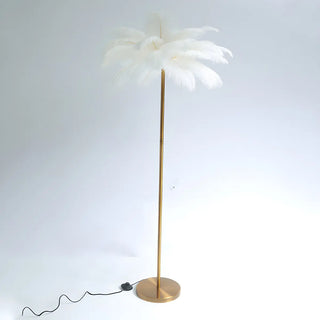 Creative Pink Feather Palm Tree Metal LED Floor Lamp Zawala Image - 6