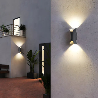 Waterproof Cruve Modern Exterior Up Down Wall Light Zawala Image - 1