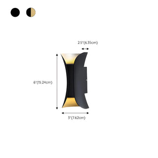 Waterproof Cruve Modern Exterior Up Down Wall Light Zawala #size