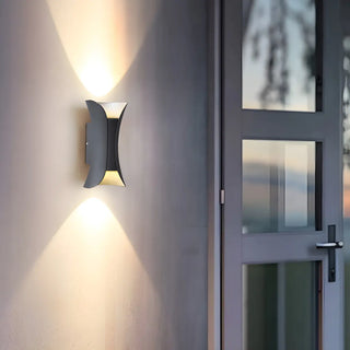 Waterproof Cruve Modern Exterior Up Down Wall Light Zawala Image - 2