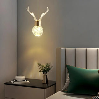 ZOWALA - Modern Crystal Antler Globe Gold Pendant Light Image - 1
