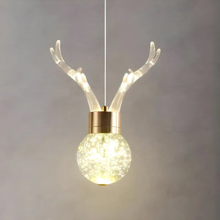 ZOWALA - Modern Crystal Antler Globe Gold Pendant Light Image - 3