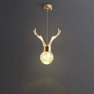 ZOWALA - Modern Crystal Antler Globe Gold Pendant Light Image - 4