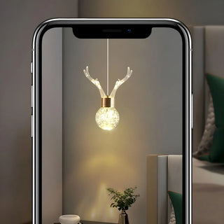 ZOWALA - Modern Crystal Antler Globe Gold Pendant Light Image - 5