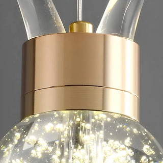 ZOWALA - Modern Crystal Antler Globe Gold Pendant Light Image - 6