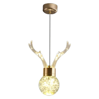 ZOWALA - Modern Crystal Antler Globe Gold Pendant Light Image - 7