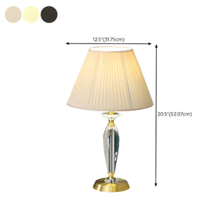 Contemporary Fabric Shade Crystal Base Table Lamp Zawala #size
