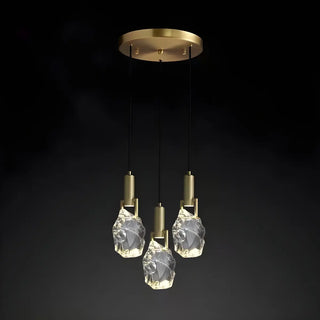 ZOWALA - Modern Crystal Gold Adjustable Pendant Light Image - 13